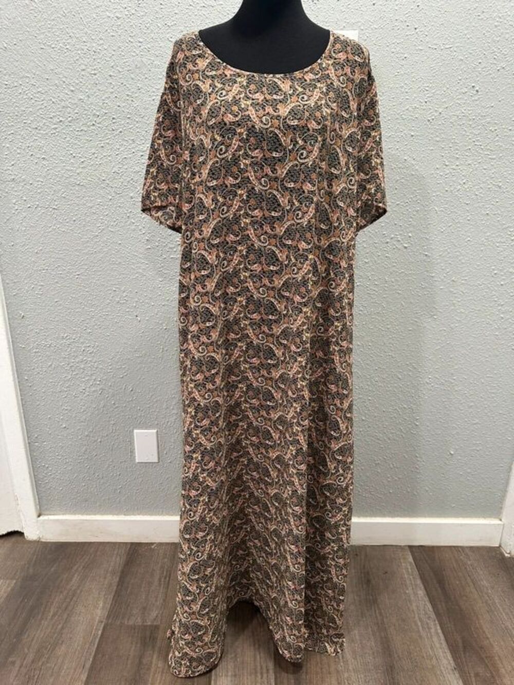 SHEIN Curve Floral Paisley Short Sleeve Maxi Dress Womens Plus Size 4XL